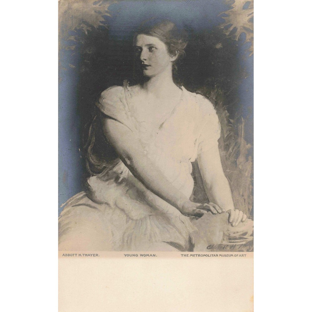 Abbott H Thayer Young Woman Metropolitan Museum of Art Vintage Postcard